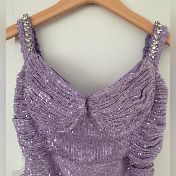 Self-Portrait lilac midi sequin dress gown NWT - Picture 9 of 11